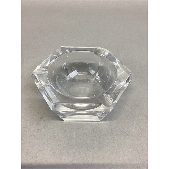 Vintage Signed Val St. LAmbert Vintage Crystal Cigar Ashtray - Picture 1 of 10